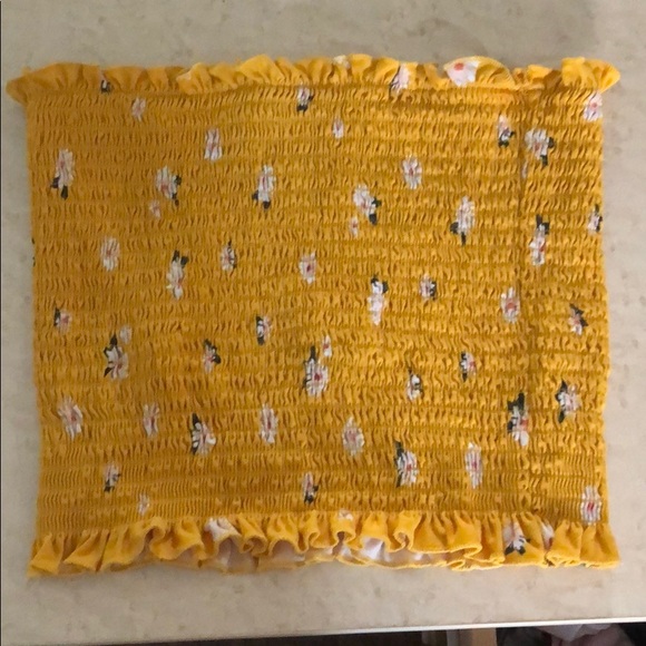 yellow floral tube top - Picture 1 of 1